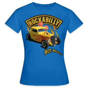 Rockabilly Hotr Road - Frauen T-Shirt - Royalblau - Vorne - AI Model Female 172 dark (172cm)