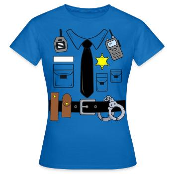 Polizei Kostüm Polizist Verkleidung - Frauen T-Shirt - Royalblau - Vorne - AI Model Female 172 dark (172cm)