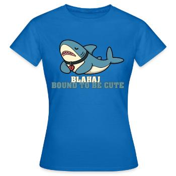 Blahaj Shark – Bound to Be Cute Shirt - Women's T-Shirt - royal blue - Front - AI Model Female 172 dark (172cm)