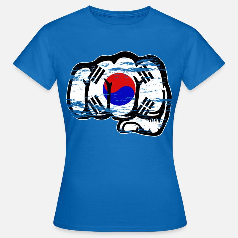 Drapeau de la Corée du Sud Main Poing Utilisé - T-shirt Femme - bleu royal