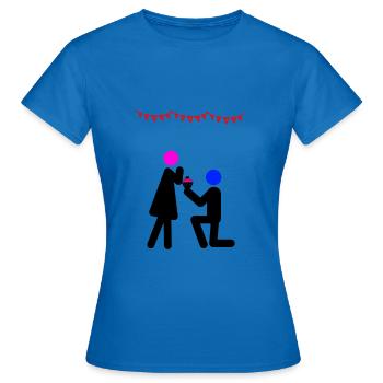 proposal of marriage - Women's T-Shirt - royal blue - Front - AI Model Female 172 dark (172cm)