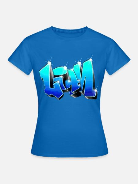 LIAM Graffiti Blue - Frauen T-Shirt - Royalblau