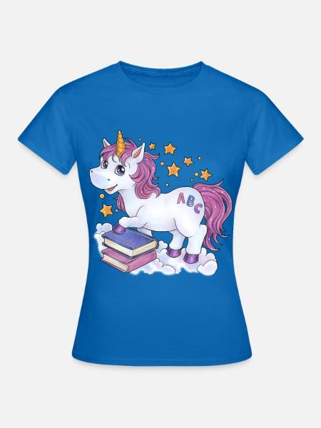 Niedliches Einhorn Zuckertüte Geschenk Einschulung - Frauen T-Shirt - Royalblau