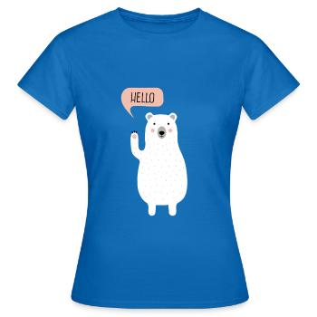 Cute Winter Polar Bear Illustration - Women's T-Shirt - royal blue - Front - AI Model Female 172 dark (172cm)