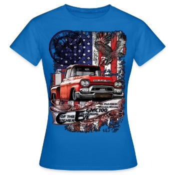 Classic V8 Truck American Flag Eagle - Women's T-Shirt - royal blue - Front - AI Model Female 172 dark (172cm)