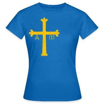Croix des Asturies - T-shirt Femme - bleu royal - Devant - AI Model Female 172 dark (172cm)