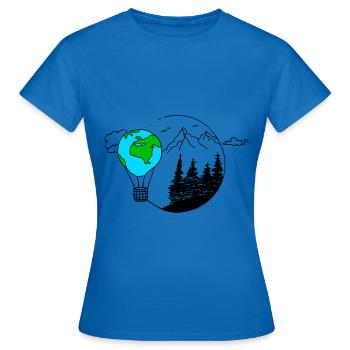 Globe Mountains - Women's T-Shirt - royal blue - Front - AI Model Female 172 dark (172cm)