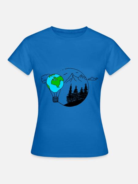 Weltkugel Berge - Frauen T-Shirt - Royalblau