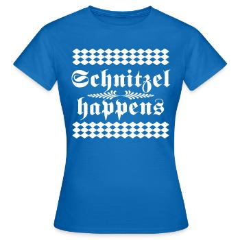 Schnitzel arrive - T-shirt Femme - bleu royal - Devant - AI Model Female 172 dark (172cm)