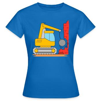 Demolition excavator with wrecking ball - Women's T-Shirt - royal blue - Front - AI Model Female 172 dark (172cm)