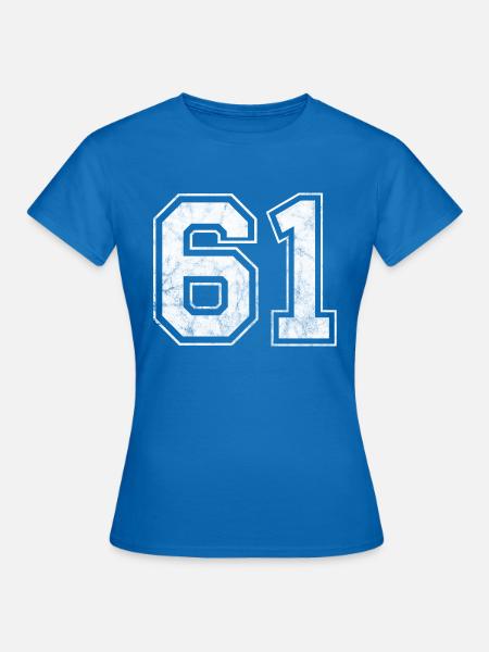 Anzahl 61 - Frauen T-Shirt - Royalblau