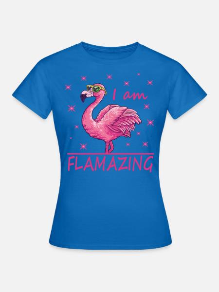 Lustiger Flamingo ich bin Flamazing - Frauen T-Shirt - Royalblau