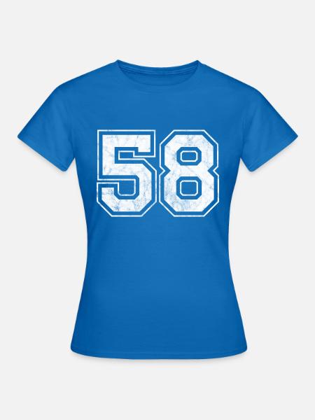 Anzahl 58 - Frauen T-Shirt - Royalblau