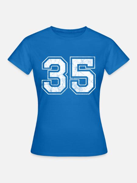 Anzahl 35 - Frauen T-Shirt - Royalblau