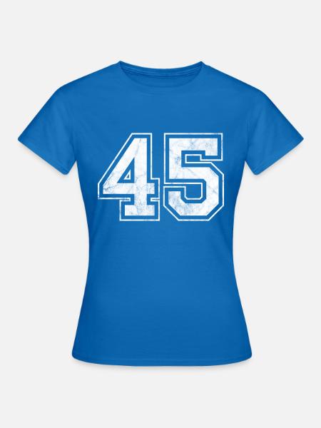 Anzahl 45 - Frauen T-Shirt - Royalblau