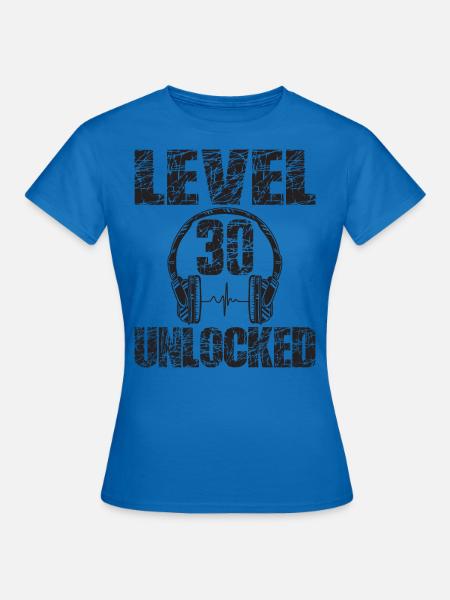 Level 30 Unlocked Geburtstagsgeschenk 30 Jahre - Frauen T-Shirt - Royalblau
