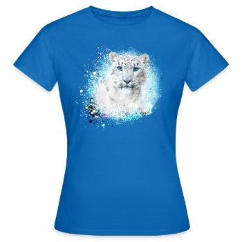 snow leopard, cat, leopard, graffiti, white, wildcat - Women's T-Shirt - royal blue - Front - AI Model Female 172 dark (172cm)