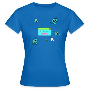 Game over,nerd, computer game,gamer, game - Women's T-Shirt - royal blue - Front - AI Model Female 172 dark (172cm)