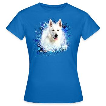 Chien de berger ,chien de berger blanc,Chien, peinture - T-shirt Femme - bleu royal - Devant - AI Model Female 172 dark (172cm)