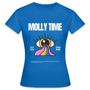 Molly Time Open-Mind Festival Rave Trippy Techno - T-shirt Femme - bleu royal - Devant - AI Model Female 172 dark (172cm)