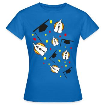 ABI Party mit viel Sahne, ein süsser Hingucker. - Frauen T-Shirt - Royalblau - Vorne - AI Model Female 172 dark (172cm)
