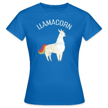 Llamacorn | Cute Llama Unicorn Illustration - Frauen T-Shirt - Royalblau - Vorne - AI Model Female 172 dark (172cm)
