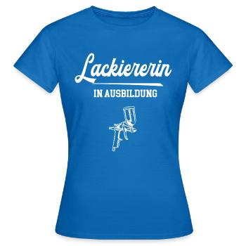 Lackiererin in Ausbildung Lehre Azubi Lackiererei - Frauen T-Shirt - Royalblau - Vorne - AI Model Female 172 dark (172cm)