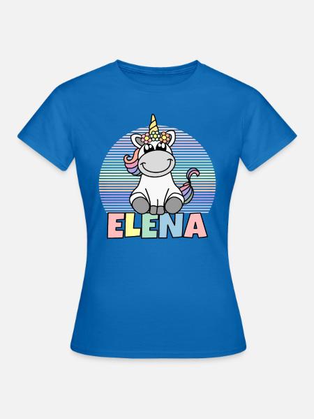 Elena Einhorn Name - Frauen T-Shirt - Royalblau