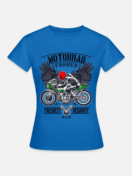 Motorrad Geschenk - Frauen T-Shirt - Royalblau