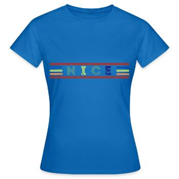 Nice - Women's T-Shirt - royal blue - Front - AI Model Female 172 dark (172cm)