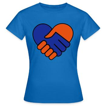Main dans la main coeur bleu rouge - T-shirt Femme - bleu royal - Devant - AI Model Female 172 dark (172cm)