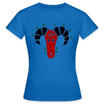 Ram's head - Women's T-Shirt - royal blue - Front - AI Model Female 172 dark (172cm)