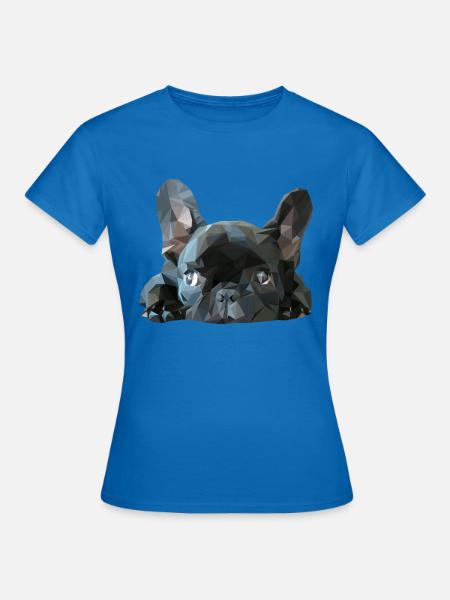 Französische Bulldogge Low Poly Geschenkidee - Frauen T-Shirt - Royalblau