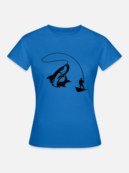 angler boot angeln fisch hochseefischen fischer - Frauen T-Shirt - Royalblau