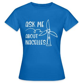 Wind turbine technician wind farm wind power - Women's T-Shirt - royal blue - Front - AI Model Female 172 dark (172cm)