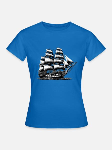 Altes Segelschiff - Frauen T-Shirt - Royalblau