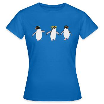 Penguins Rock jumping (trio) - T-shirt Femme - bleu royal - Devant - AI Model Female 172 dark (172cm)