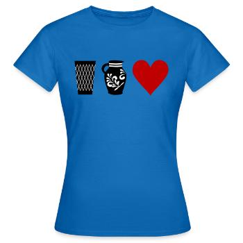 Geripptes Bembel Love - Bembel Desgin Frankfurt - Frauen T-Shirt - Royalblau - Vorne - AI Model Female 172 dark (172cm)