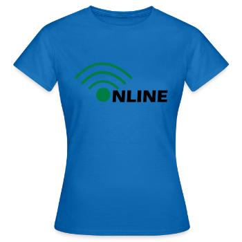 Online - Frauen T-Shirt - Royalblau - Vorne - AI Model Female 172 dark (172cm)