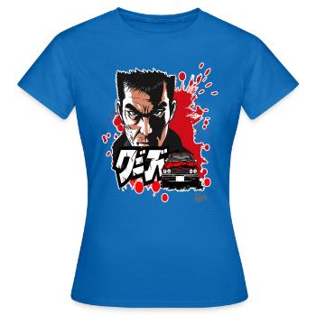 Japanischer Cartoon Kunst, Krimi Noir - Frauen T-Shirt - Royalblau - Vorne - AI Model Female 172 dark (172cm)