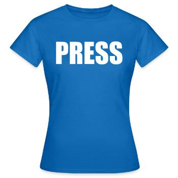 Press - T-shirt Femme - bleu royal - Devant - AI Model Female 172 dark (172cm)