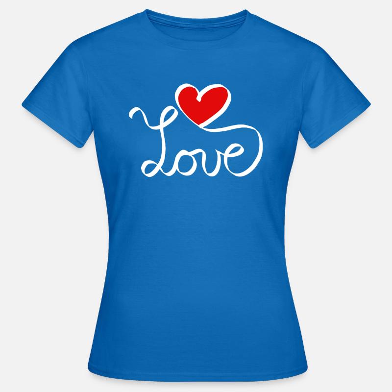 Love Script with Heart - Women's T-Shirt - royal blue