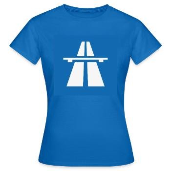 Verkehrszeichen "Autobahn" - Frauen T-Shirt - Royalblau - Vorne - AI Model Female 172 dark (172cm)