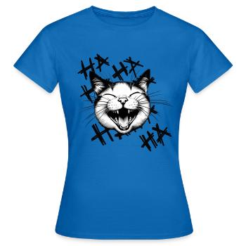 Laughing 🐈😂 cat - Women's T-Shirt - royal blue - Front - AI Model Female 172 dark (172cm)