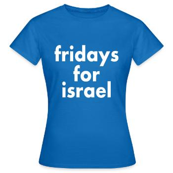 Fridays for israel - T-shirt Femme - bleu royal - Devant - AI Model Female 172 dark (172cm)