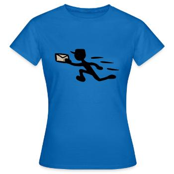 Postbote Kurier Zusteller Express Sendung Post - Frauen T-Shirt - Royalblau - Vorne - AI Model Female 172 dark (172cm)