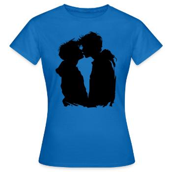 Küssen - Frauen T-Shirt - Royalblau - Vorne - AI Model Female 172 dark (172cm)