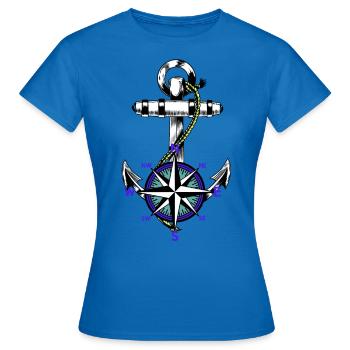 Anker Nautik Maritim Marin Compas Ahoi - T-shirt Femme - bleu royal - Devant - AI Model Female 172 dark (172cm)