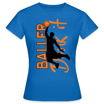 Basket- joueur de basket slam dunk baller - T-shirt Femme - bleu royal - Devant - AI Model Female 172 dark (172cm)