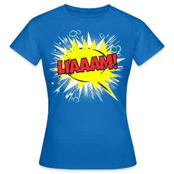 Liam Nom Drôle Bulle Liaaam ! - T-shirt Femme - bleu royal - Devant - AI Model Female 172 dark (172cm)